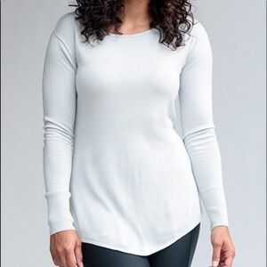 PEACH Asado Sweater Knit Light‎ Blue Long Sleeve L NWT